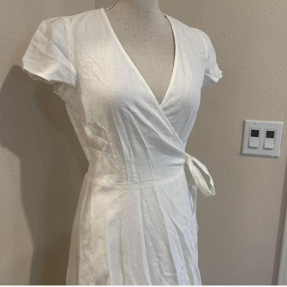 Polo Ralph Lauren white linen wrap style maxi dress. Size 4